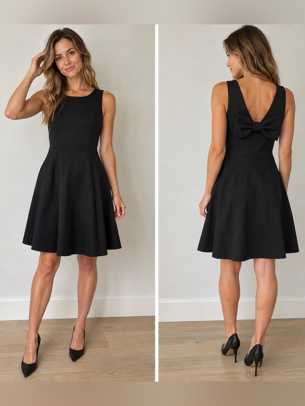 Kate Spade Black Bow Back Fit & Flare Ponte Dress
